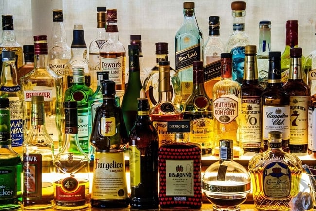 liquor bottles
